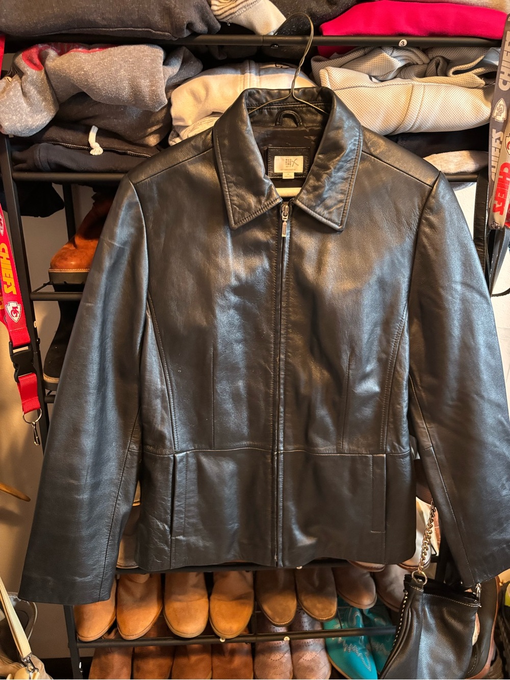 Apt. 9 Women's Black Leather Zip Jacket